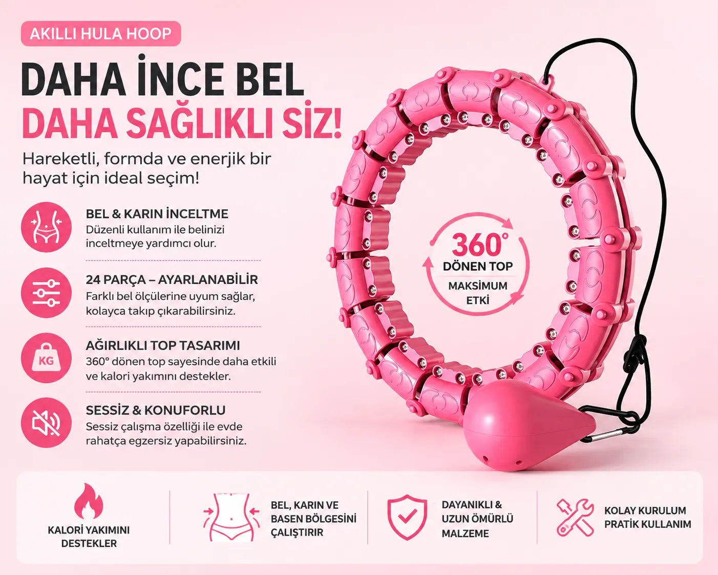 NexoLands Akıllı Hula Hoop Çemberi