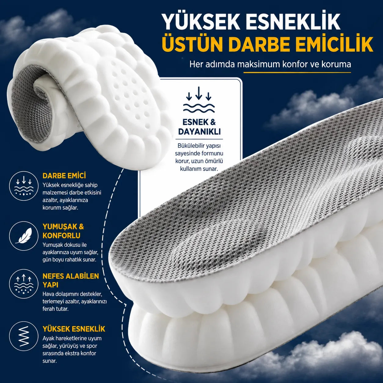 NexoLands Store 4D Masaj Destekli Tabanlık